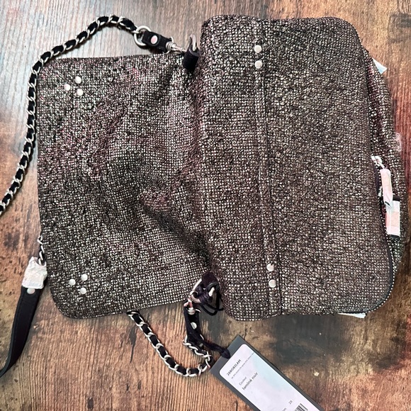 RARE NWT Jerome Dreyfuss Bobi bag in black Lamine suede - Picture 8 of 15